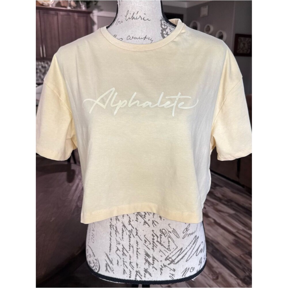 Alphalete Signature Crop Top Butter Yellow